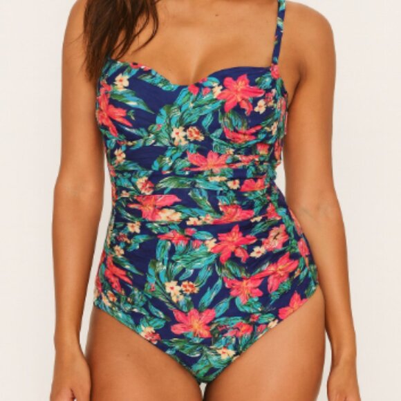 Ekouaer Other - Womens Ekouaer One Piece Swimsuit Ruched Tummy Control  Retro Push up Size M NWT